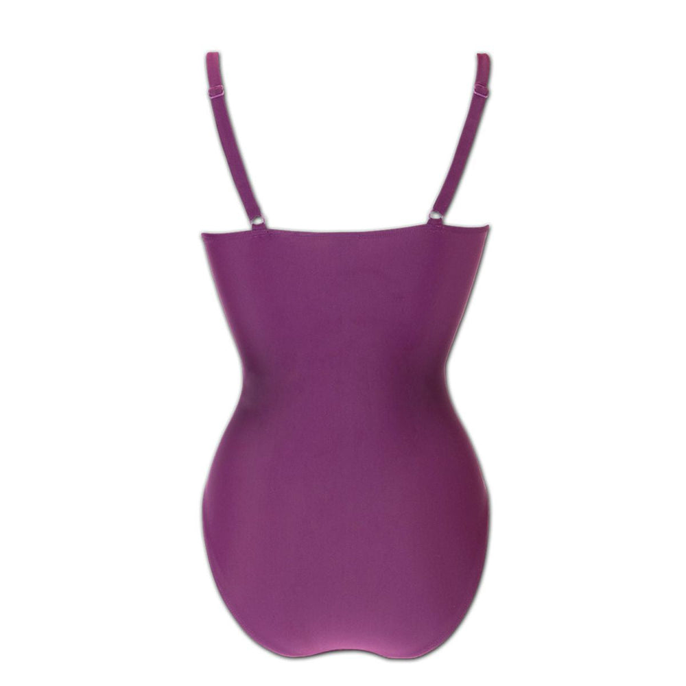 Plum swimming costume, back.