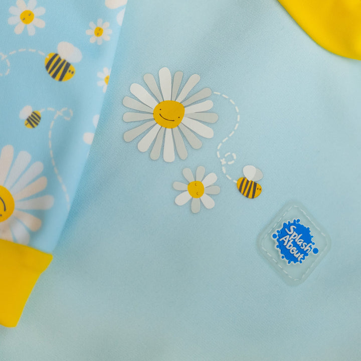 Close up of daisies themed print.