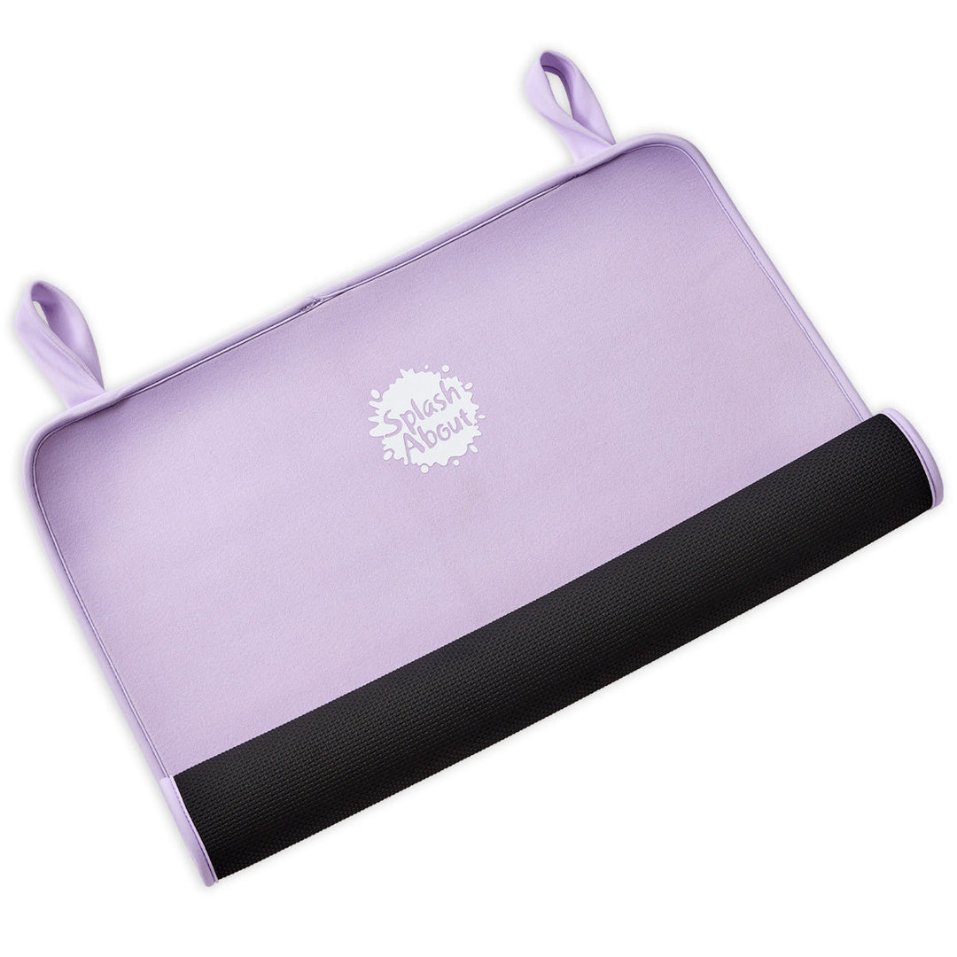 Lilac neoprene changing mat, half rolled