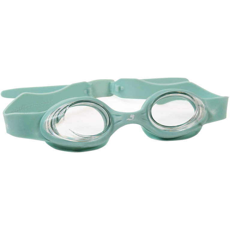 Pistachio swim goggles, side view